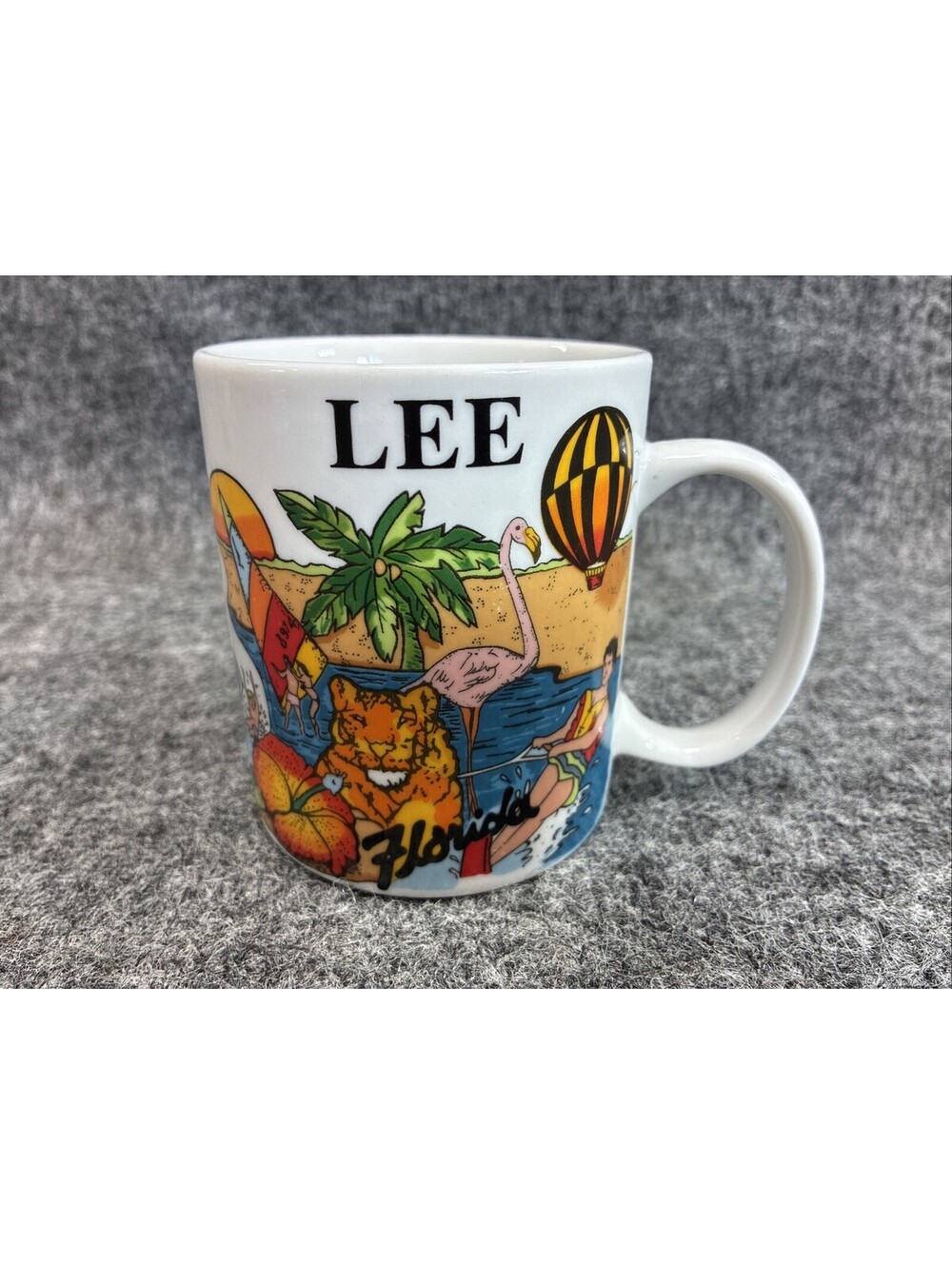J & P Ent. Florida Personalized LEE Coffee Mug Flamingo Beach Water Orca